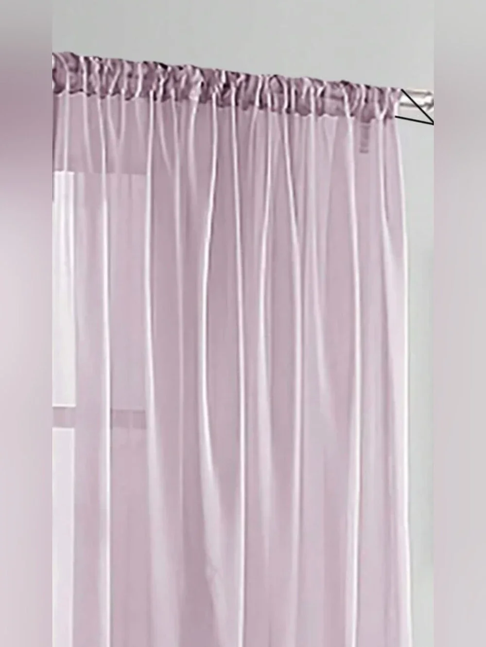 Voile Pale Lilac Sheer Curtains, Translucent Fabric. Rod Pocket. 2 Panels.